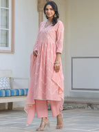 Janasya Light Cotton Embroidered A-Line Kurta Set - Distacart