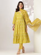 Janasya Bright Cotton Embroidered Angrakha Kurta Set - Distacart