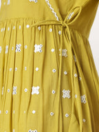 Janasya Bright Cotton Embroidered Angrakha Kurta Set - Distacart