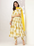 Janasya Light Cotton Floral A-Line Kurta Set - Distacart