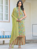 Janasya Bright Cotton Floral Straight Kurta Set - Distacart