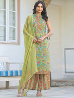 Janasya Bright Cotton Floral Straight Kurta Set - Distacart