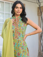 Janasya Bright Cotton Floral Straight Kurta Set - Distacart
