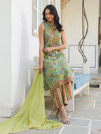 Janasya Bright Cotton Floral Straight Kurta Set - Distacart