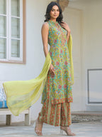 Janasya Bright Cotton Floral Straight Kurta Set - Distacart