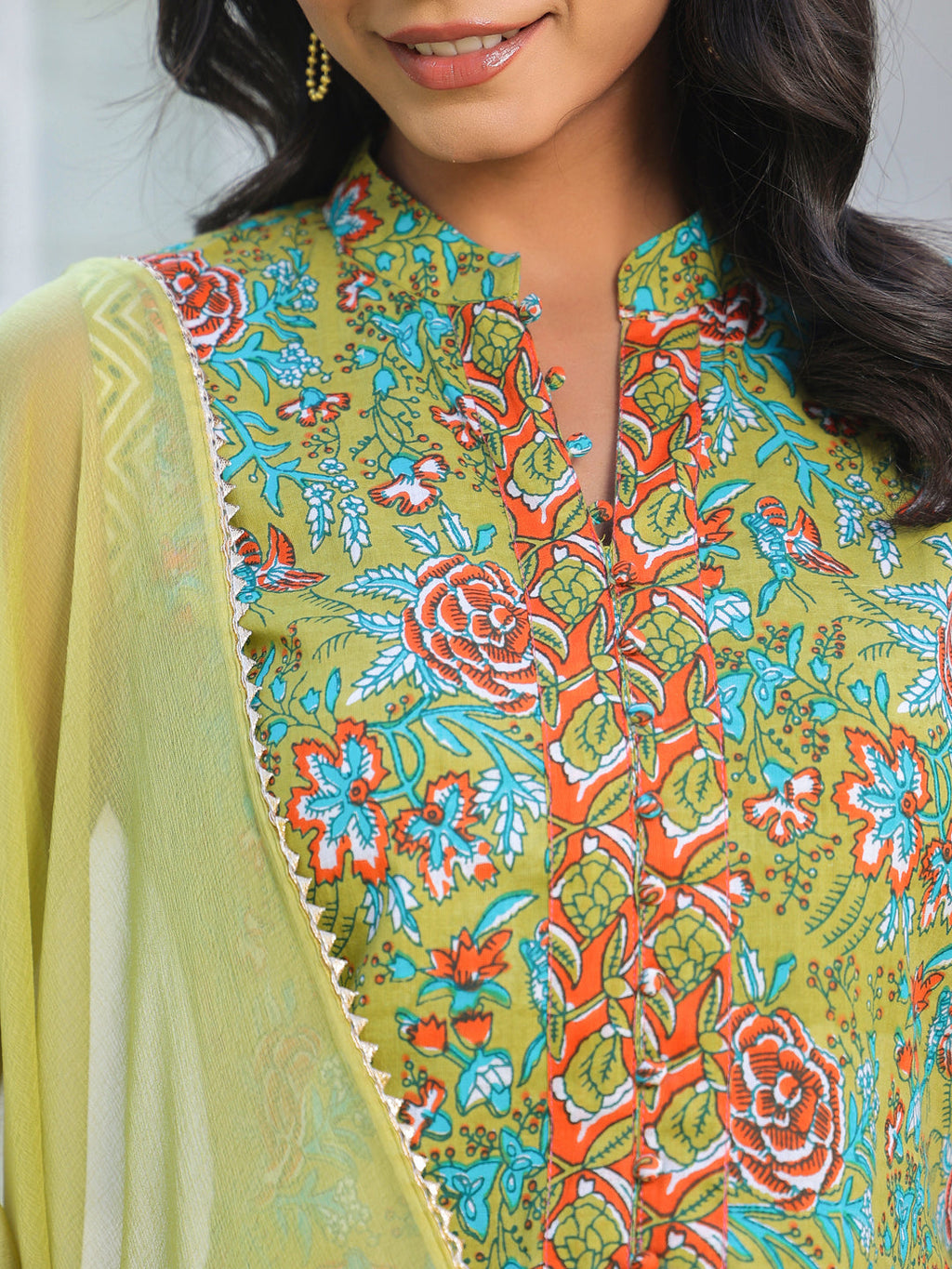 Janasya Bright Cotton Floral Straight Kurta Set - Distacart