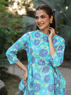 Janasya Light Cotton Floral Fit & Flare Top - Distacart