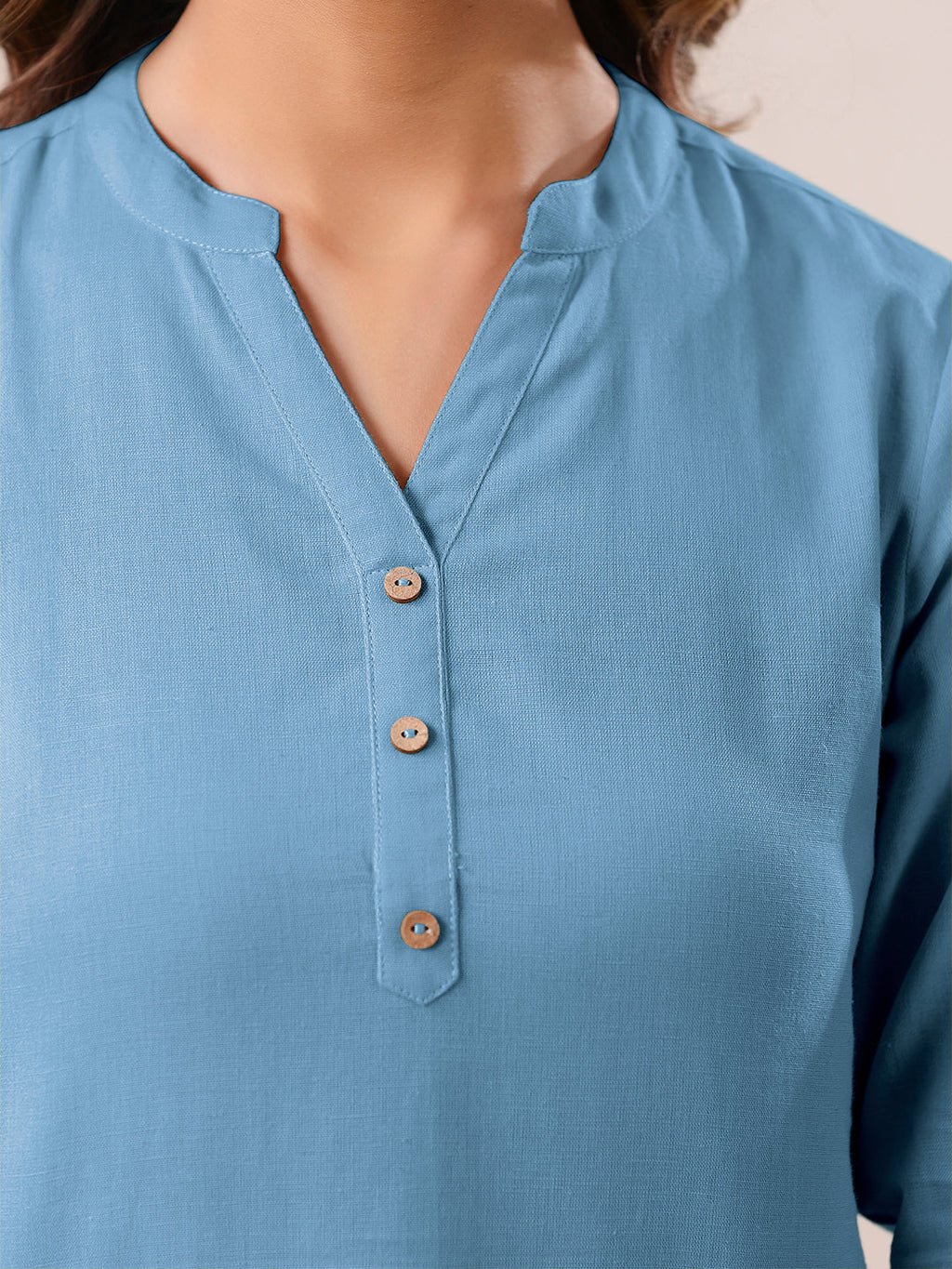Janasya Light Cotton Solid A-Line Top - Distacart