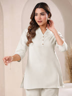 Janasya Light Cotton Solid Straight Top - Distacart