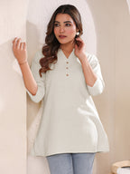 Janasya Light Cotton Solid Straight Top - Distacart