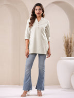 Janasya Light Cotton Solid Straight Top - Distacart
