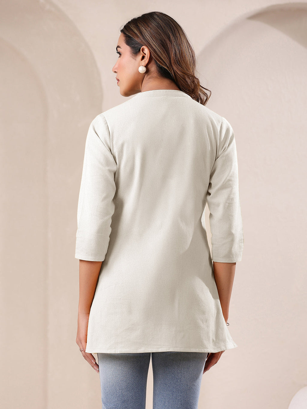Janasya Light Cotton Solid Straight Top - Distacart