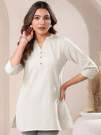 Janasya Light Cotton Solid Straight Top - Distacart