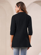 Janasya Light Cotton Solid A-Line Top - Distacart