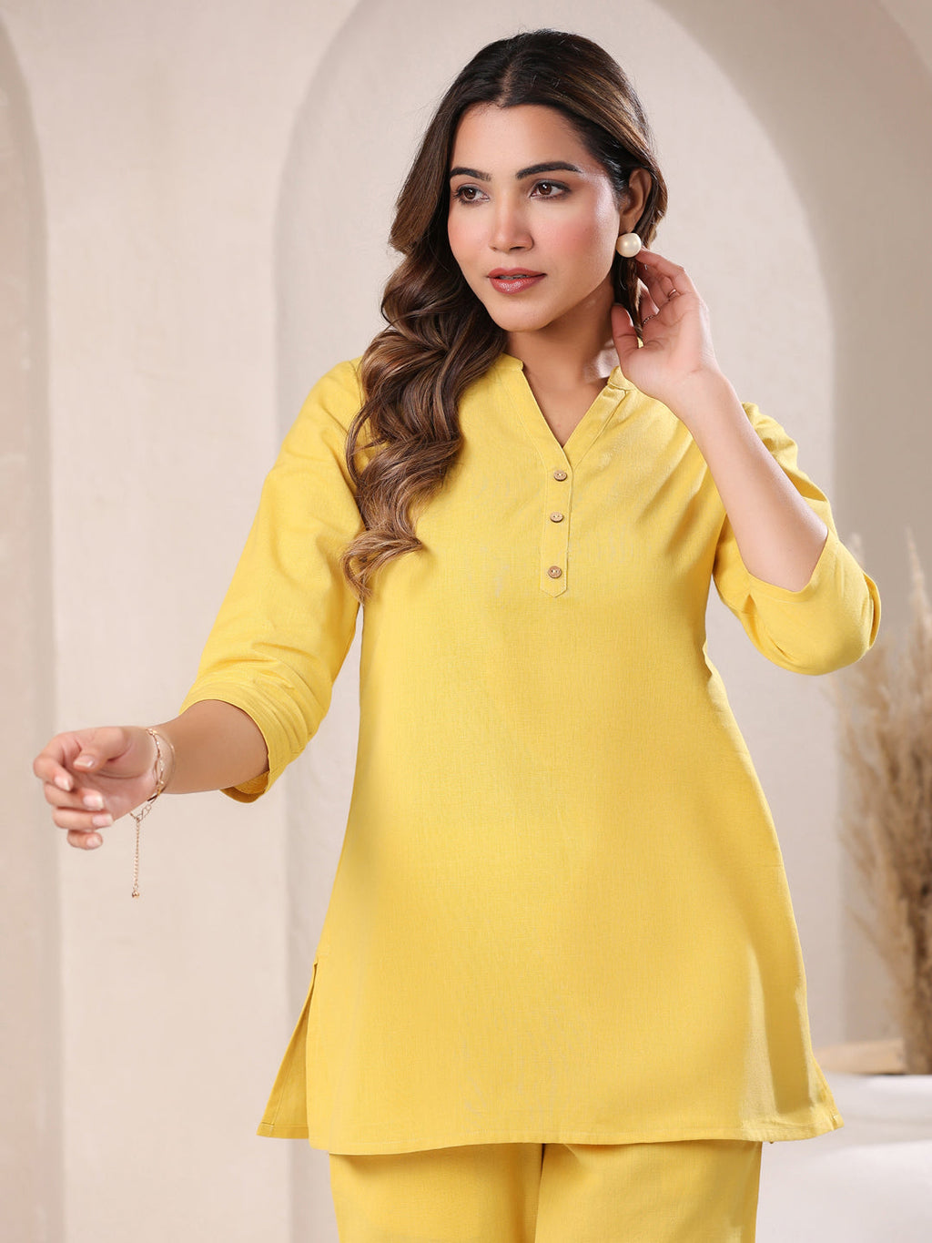 Janasya Light Cotton Solid A-Line Top - Distacart