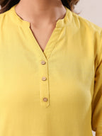 Janasya Light Cotton Solid A-Line Top - Distacart