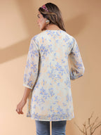 Janasya Light Georgette Floral A-Line Tunic - Distacart