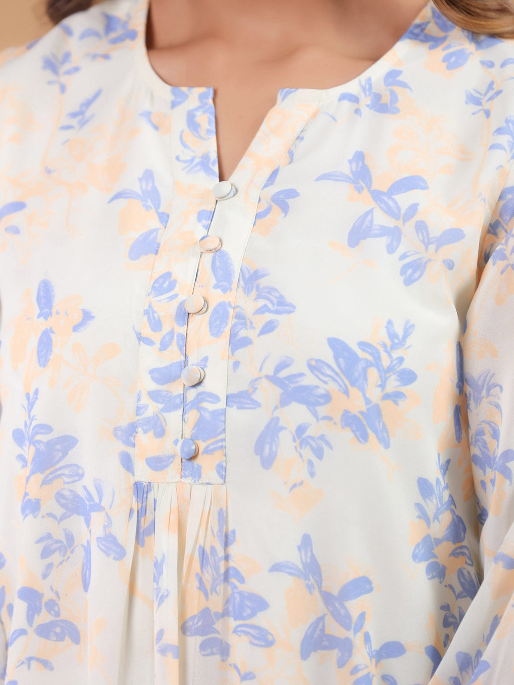Janasya Light Georgette Floral A-Line Tunic - Distacart