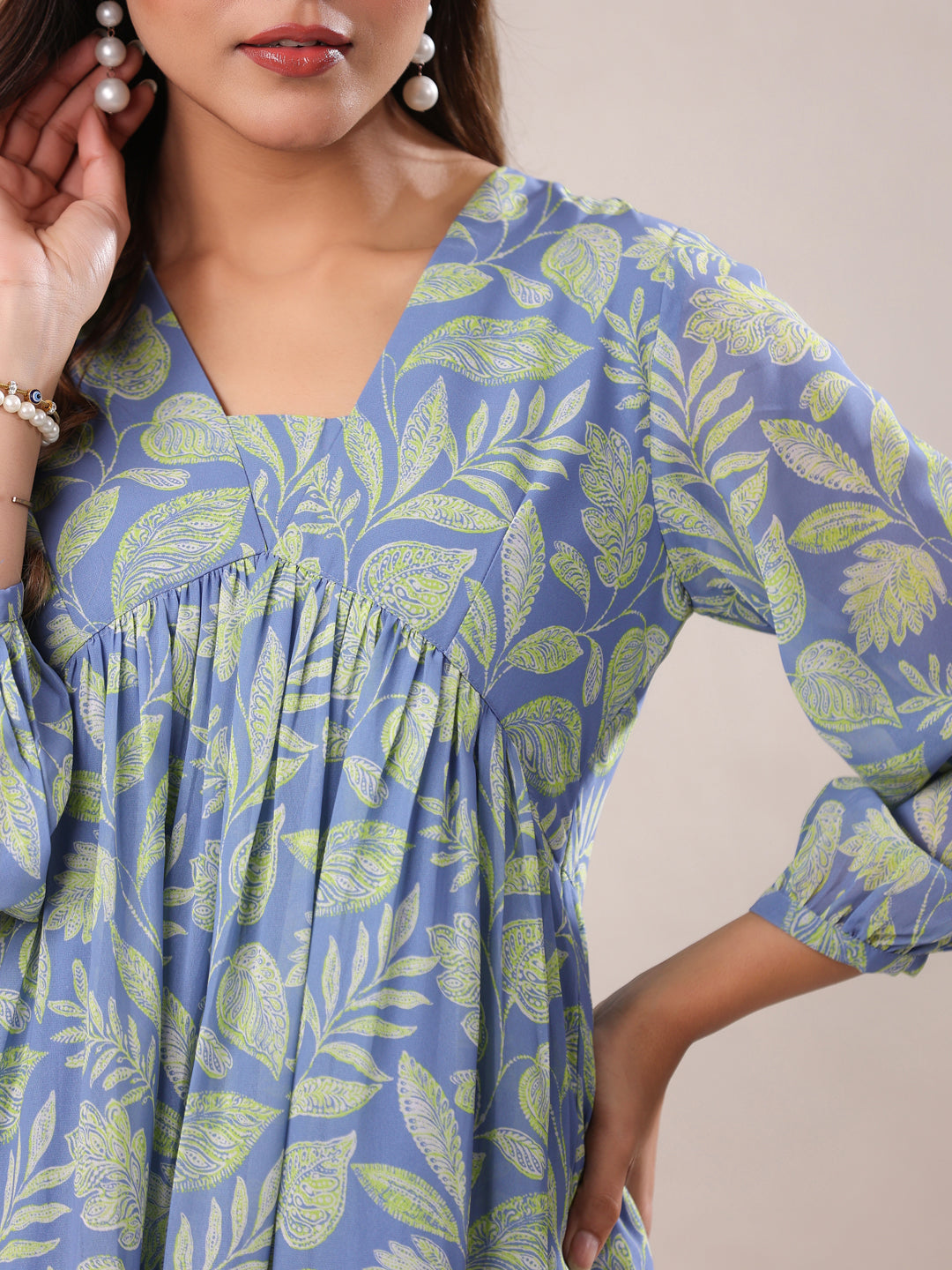 Janasya Bright Georgette Tropical A-Line Tunic - Distacart