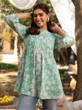Janasya Light Georgette Floral Straight Tunic - Distacart