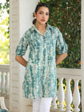 Janasya Dark Cotton Tie & dye Straight Tunic - Distacart