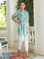 Janasya Dark Cotton Tie & dye Straight Tunic - Distacart