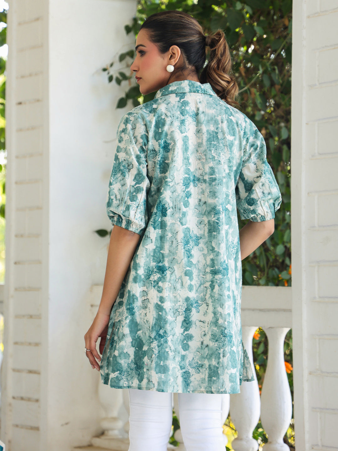 Janasya Dark Cotton Tie & dye Straight Tunic - Distacart
