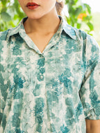 Janasya Dark Cotton Tie & dye Straight Tunic - Distacart