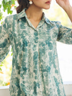Janasya Dark Cotton Tie & dye Straight Tunic - Distacart