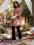 Janasya Dark Cotton Paisley A-Line Tunic - Distacart