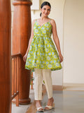 Janasya Bright Cotton Floral A-Line Tunic - Distacart
