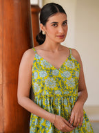 Janasya Bright Cotton Floral A-Line Tunic - Distacart