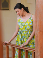 Janasya Bright Cotton Floral A-Line Tunic - Distacart