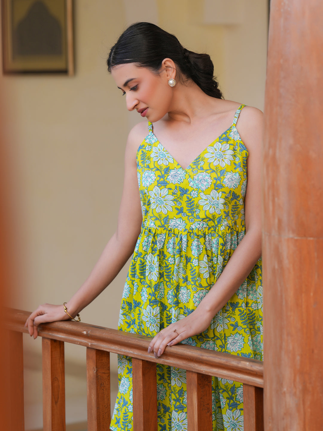 Janasya Bright Cotton Floral A-Line Tunic - Distacart