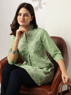 Janasya Light Cotton Embroidered A-Line Tunic