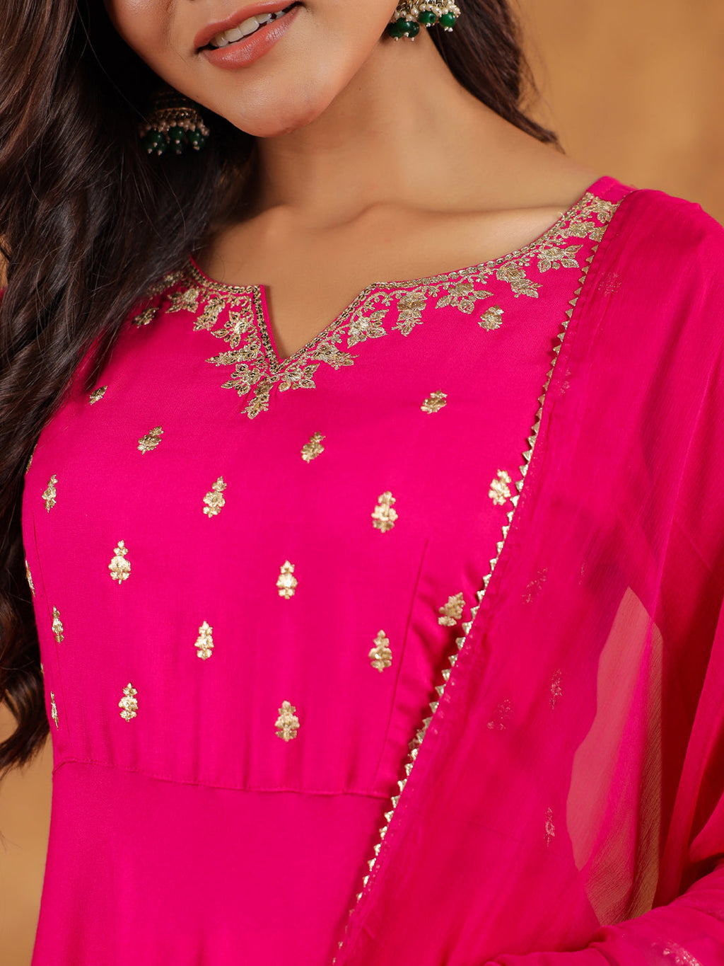 Janasya Dark Rayon Embroidered Anarkali Kurta Set - Distacart