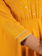 Janasya Bright Rayon Embroidered Anarkali Kurta Set
