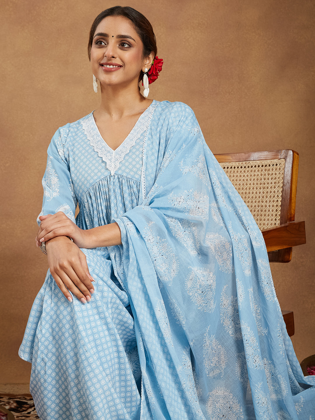 Janasya Light Rayon Ethnic Motifs A-Line Kurta Set - Distacart