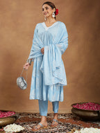 Janasya Light Rayon Ethnic Motifs A-Line Kurta Set - Distacart