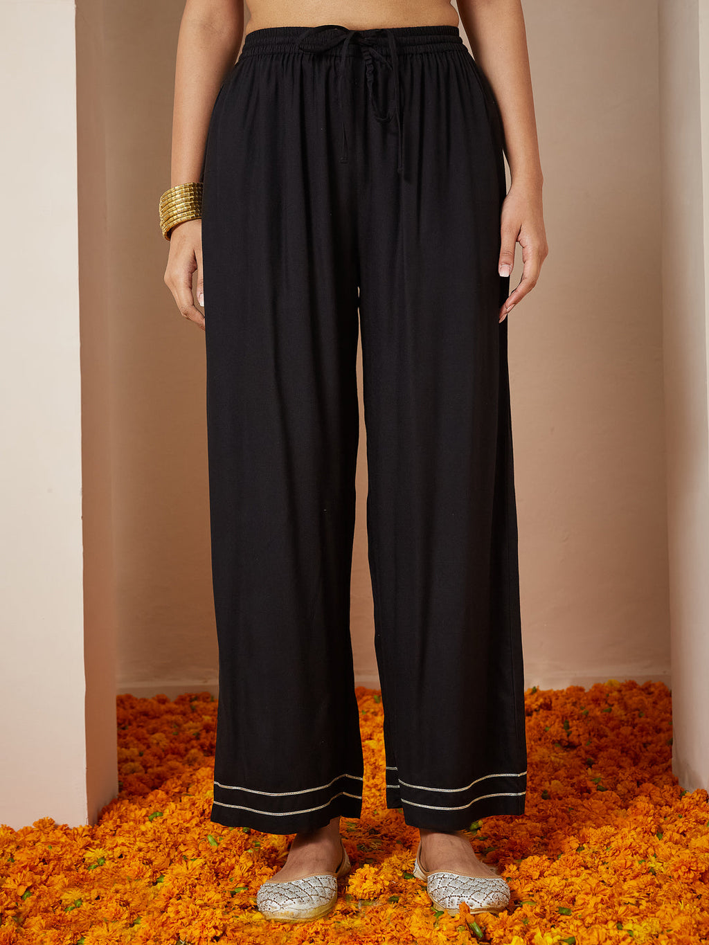 Janasya Dark Rayon Ethnic Motifs A-Line Kurta Set