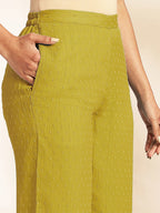 Janasya Light Dobby Chiffon Self Design Peplum Top & Bottom Set