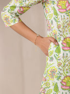 Janasya Light Cotton Floral Straight Top & Bottom Set