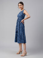 Janasya Bright Cotton Floral Tiered Dress - Distacart