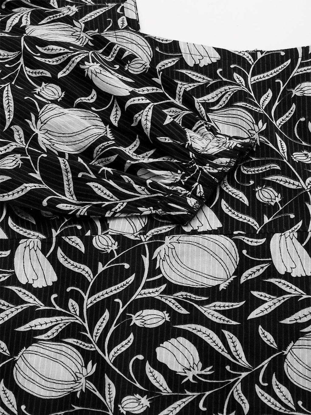 Janasya Dark Cotton Floral A-Line Dress - Distacart