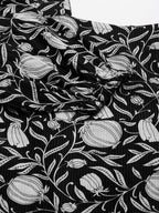 Janasya Dark Cotton Floral A-Line Dress - Distacart