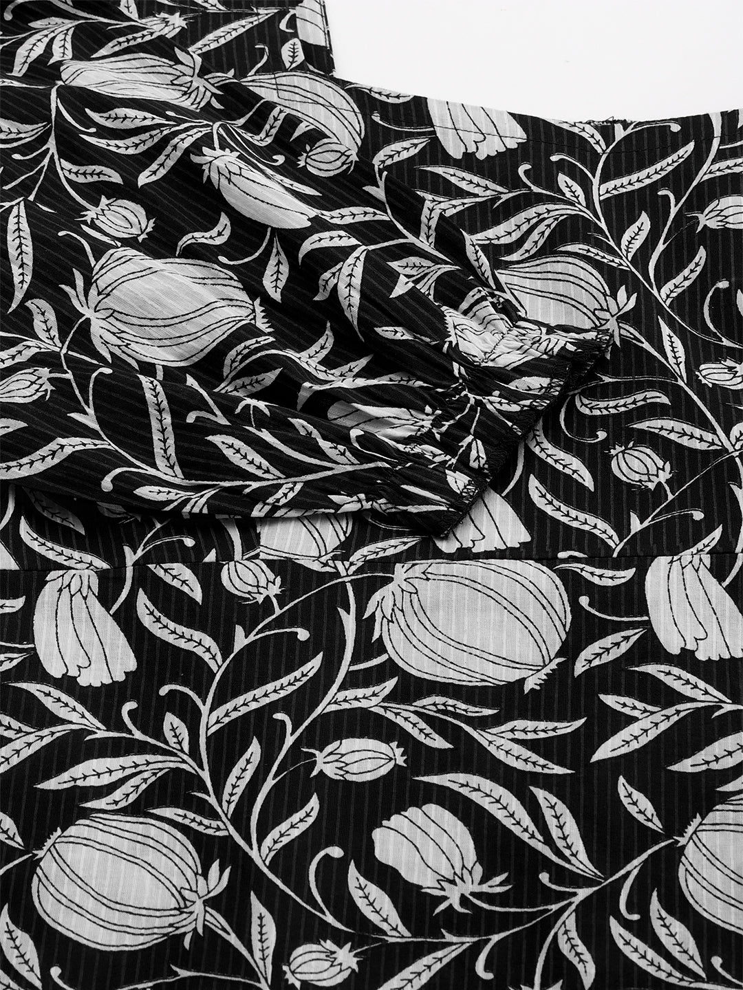Janasya Dark Cotton Floral A-Line Dress - Distacart