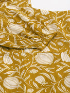 Janasya Dark Cotton Floral A-Line Dress - Distacart