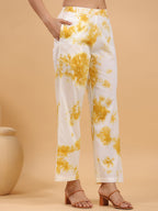 Janasya Bright Cotton Tie & dye Straight Kurta Set
