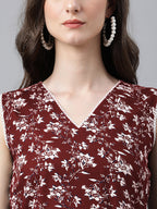 Janasya Bright Cotton Floral A-Line Kurta Set