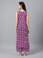 Janasya Bright Cotton Floral A-Line Kurta Set